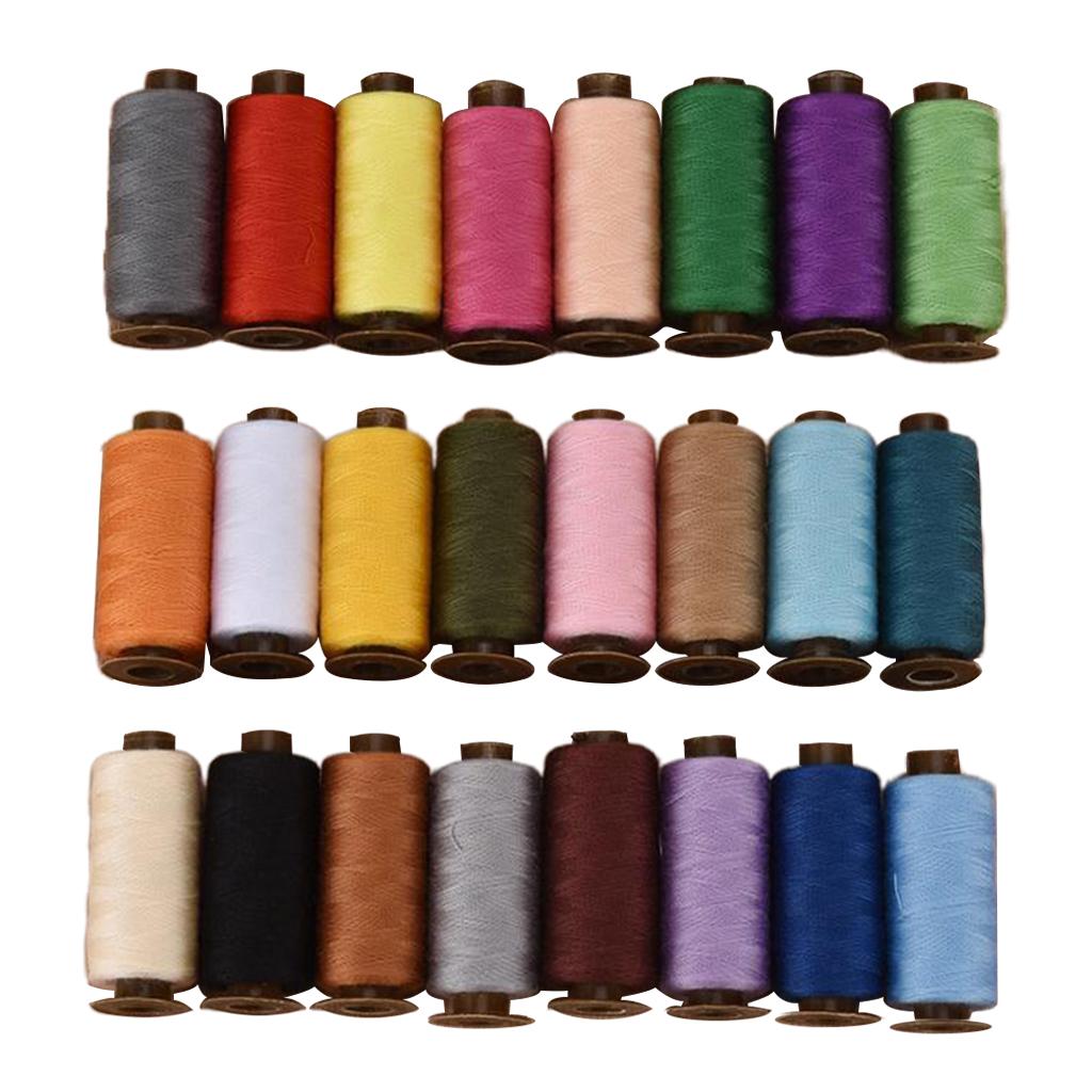24 Các Loại Màu Sắc Polyester Đường Chỉ May Cuộn Dây 500 Yard Mỗi