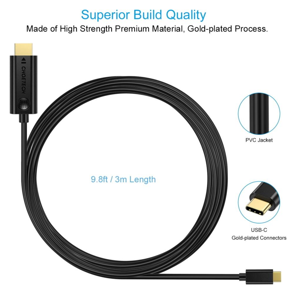 Cáp chuyển đổi Type C sang HDMI Choetech XCH-0030 (Hàng chính hãng)