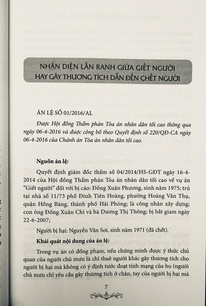 Bình Luận Khoa Học Bản Án Và Án Lệ