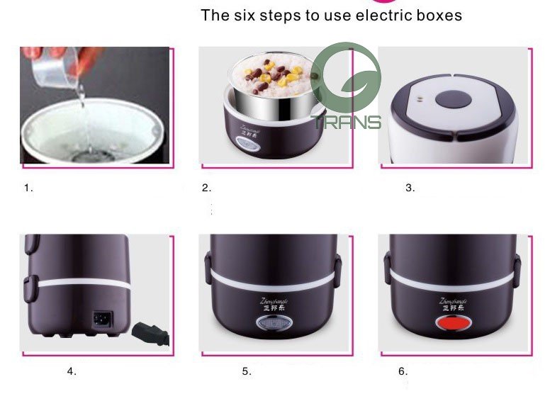 Hộp cơm văn phòng cắm điện nấu cơm và thức ăn tự động siêu nhanh, thiết kế 3 tầng với 3 khay đựng bằng inox cao cấp