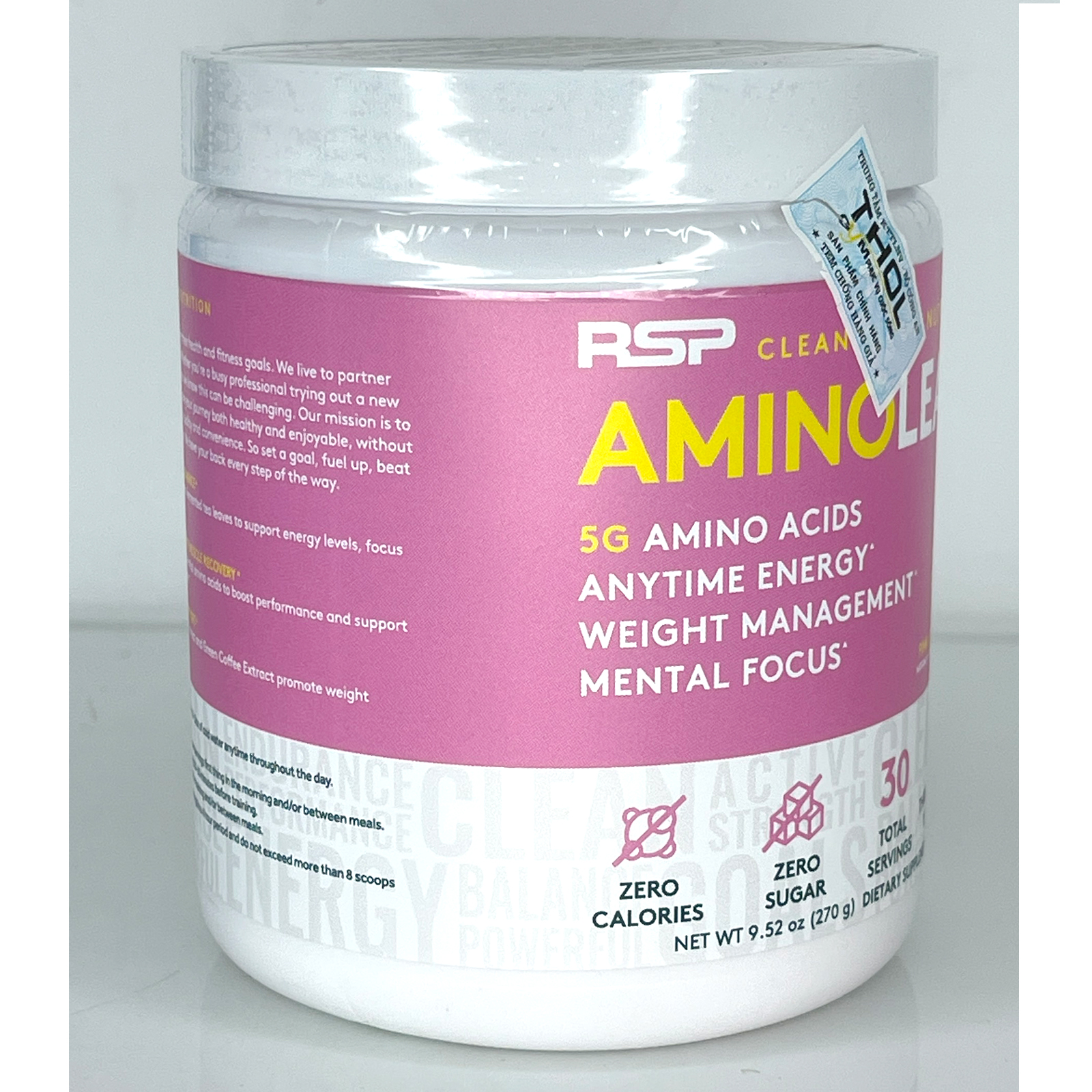 Combo BCAA Amino Lean của RSP hộp 30 lần dùng hỗ trợ tăng sức bền, sức mạnh và phục hồi, phát triển cơ bắp trong tập luyện cho người tập gym &amp; Bình lắc 600ml (Mẫu ngẫu nhiên)