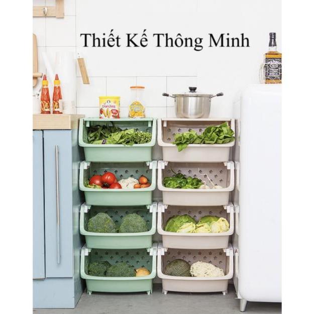 Kệ Đa Năng Thông Minh Có Bánh Xe (Xám)