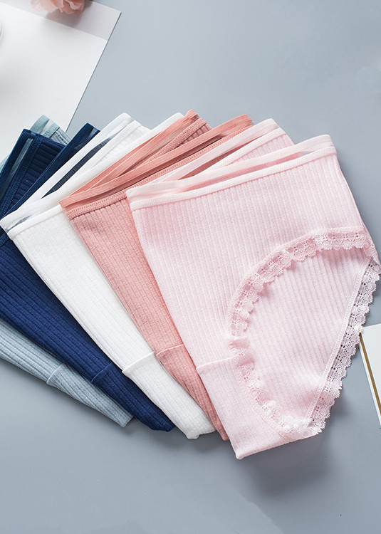 Combo 5 quần lót nữ cotton cao cấp phối viền ren thấm hút mồ hôi QL02