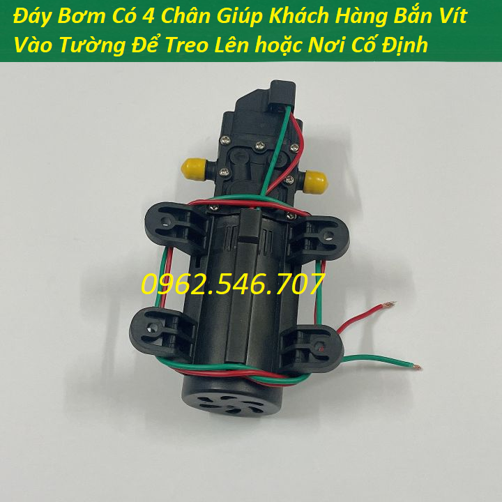 Máy bơm nước mini 12V áp lực cao Lưu lượng nước 8L phút Sử dụng làm bộ phun sương tưới cây bộ rửa xe mini kèm ống chuyển 8mm