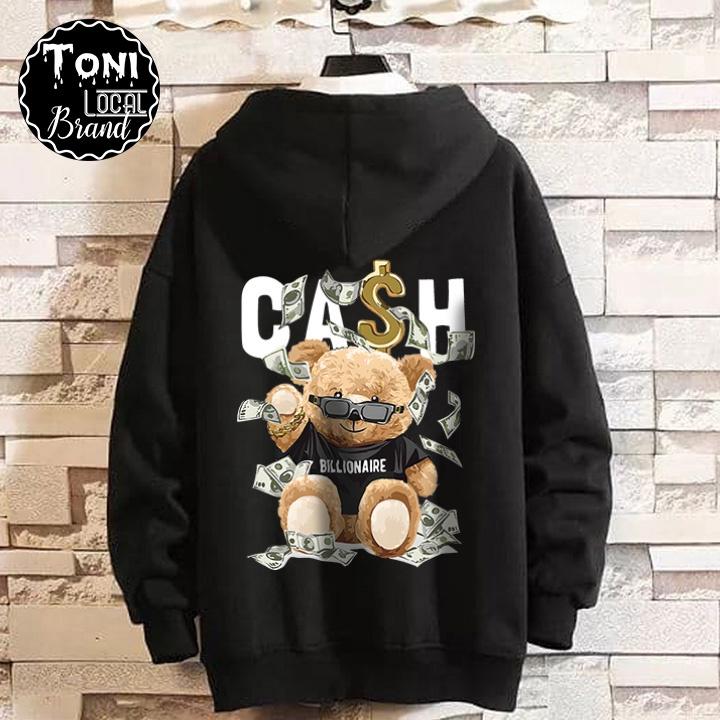 ÁO HOODIE Local Brand Unisex CASH BEAR Nỉ Bông Form Rộng Nam Nữ