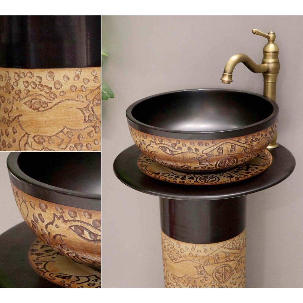 Chậu sứ mỹ thuật - lavabo nghệ thuật chân