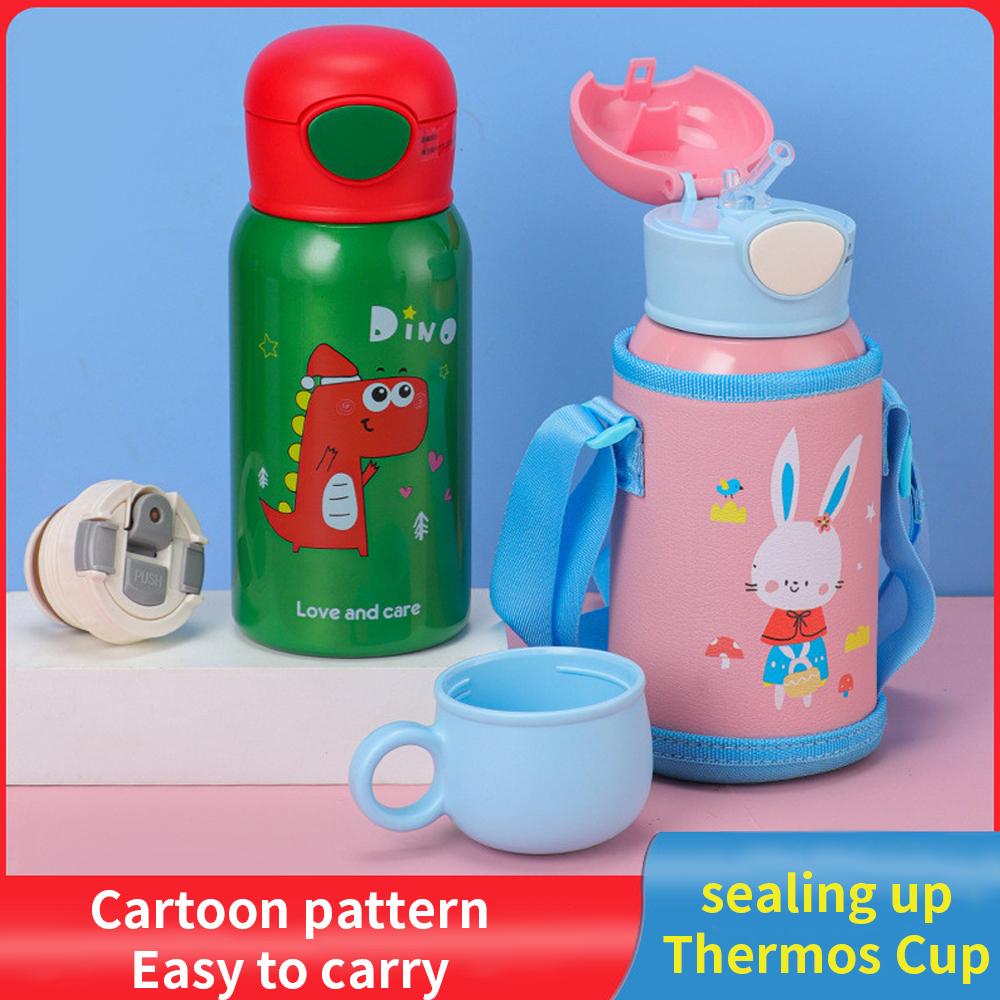 550Ml Trẻ Em Inox Ống Hút Giữ Nhiệt Cốc Tập Uống Có Túi Hoạt Hình Chống Rò Rỉ Chân Không Trẻ Nhiệt Nước cho Trường Học