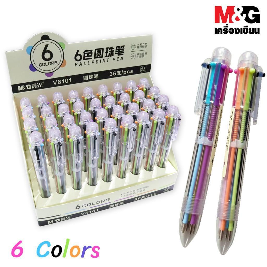 Bút bi 6 màu M&G ABPV6101