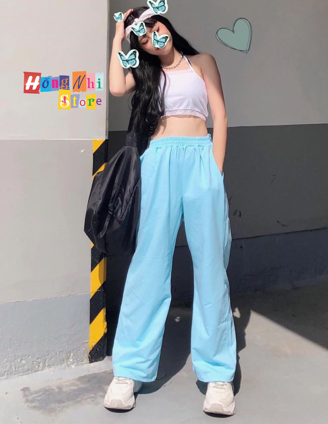 Quần Jogger Thun Dài Dây Rút Lai Màu Xanh Dương Long Basic Pant - Jogger Dây Rút Unisex - MM