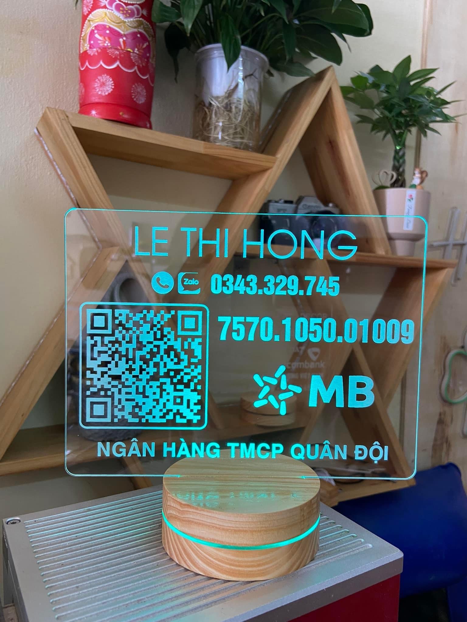 Logo shop - Bảng STK quét mã QR - Đèn led mica