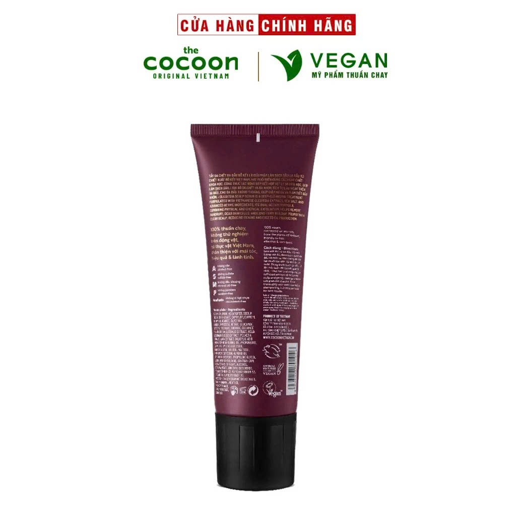 Dầu gội tẩy da chết da dầu từ bồ kết COCOON 200ml VEGAN - thuần chay