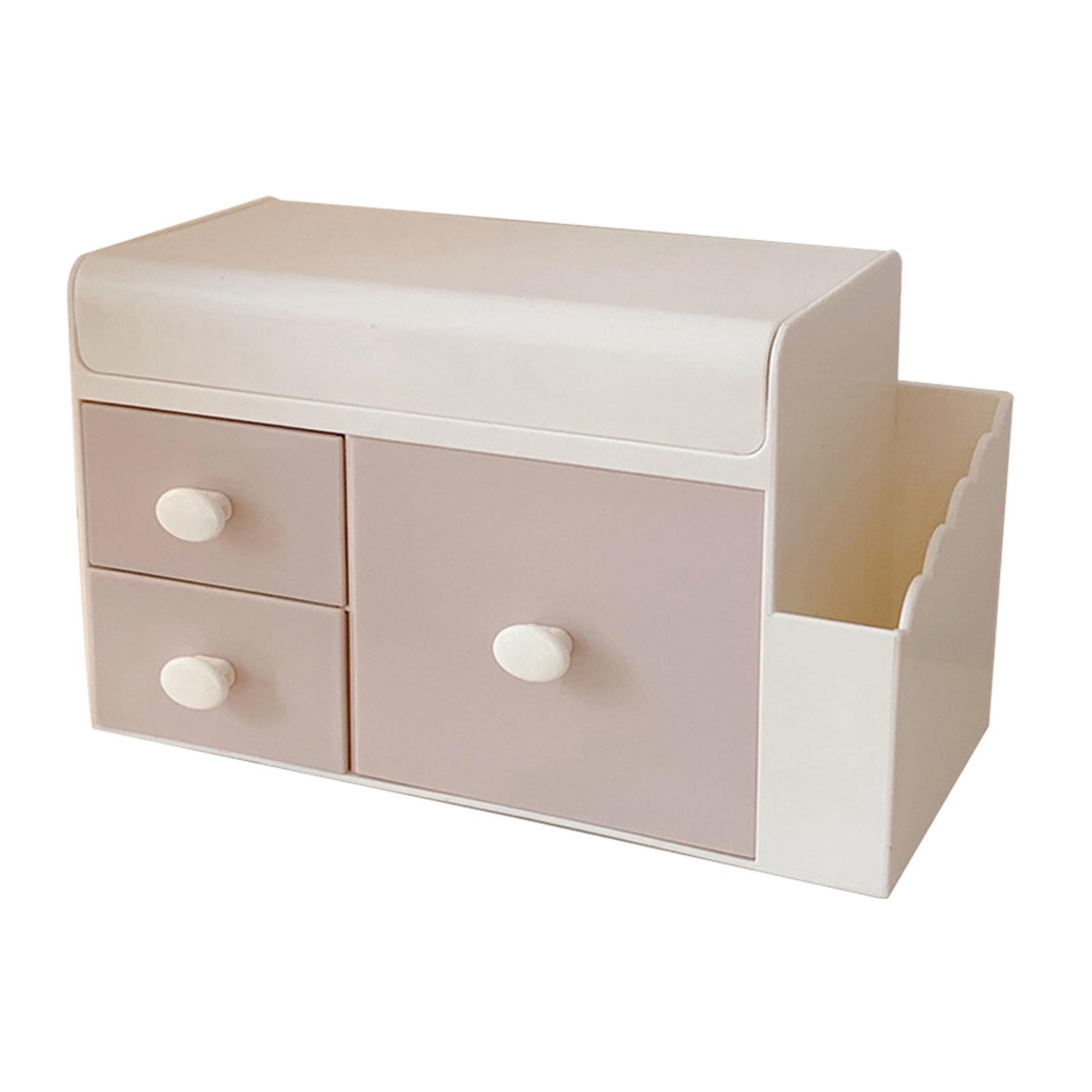 Cosmetic Storage Box Display Case with Drawer Makeup Brush Holder Makeup Organizer for Countertop