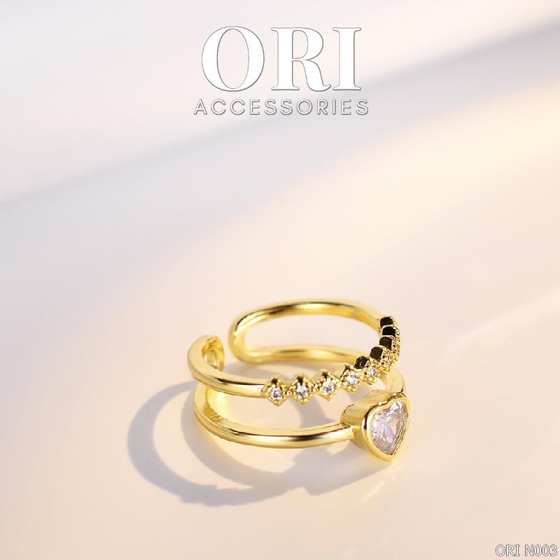 Nhẫn nữ Freesize Mặt trái tim Nerissa thời trang tinh tế ORI ACCESSORIES N003