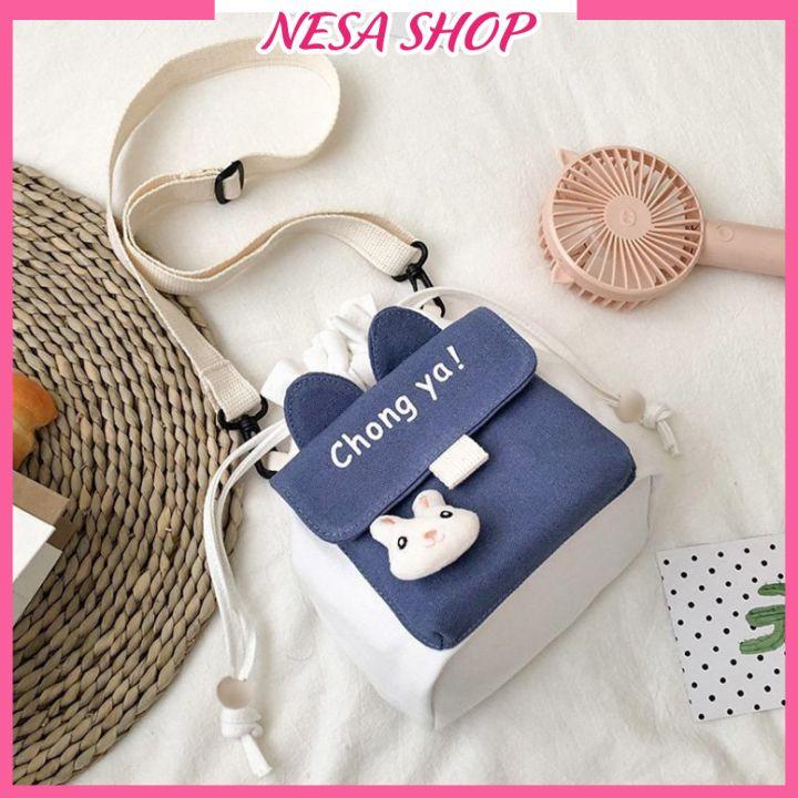 Túi đeo chéo nữ ChongYa vải canvas dây rút lạ mắt, Túi đeo chéo mini đeo đi chơi, đi du lịch NeSa Shop