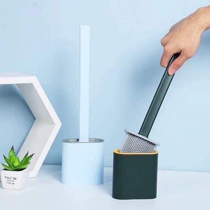 Cọ bồn cầu, chổi cọ nhà vệ sinh Toilet silicon cao cấp siêu sạch treo tường có hộp đựng