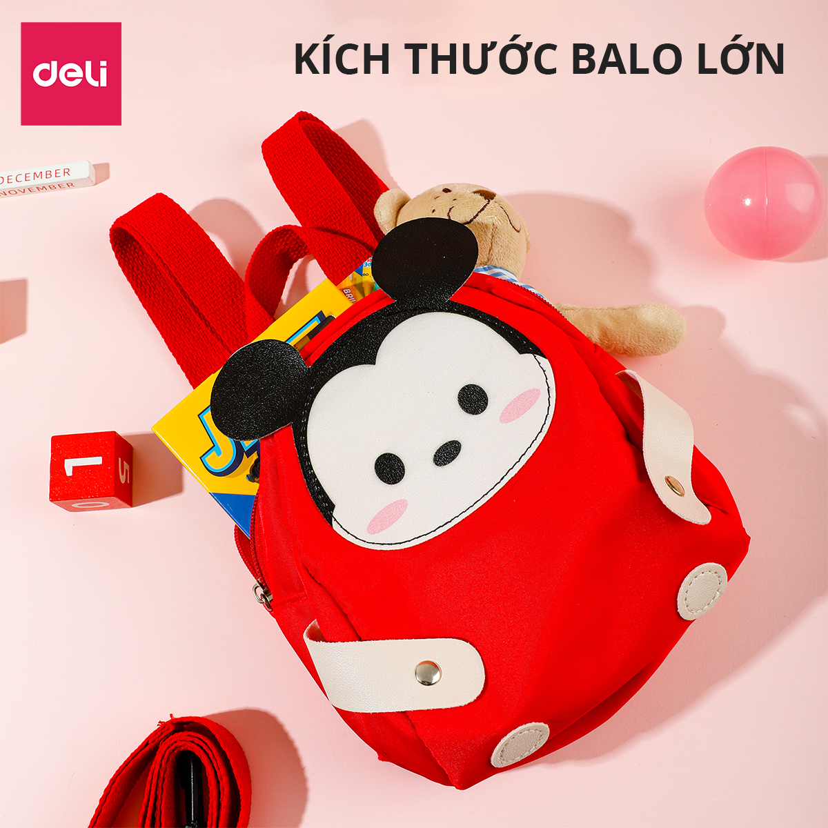 Balo Cặp Học Sinh Cho Bé Mẫu Giáo Mầm Non Cute Size Nhỏ Deli - Cặp Sách Balo Em Bé Trẻ Em Đi Học Đi Chơi Hình Khủng Long Hoạt Hình Dễ Thương Balo Hình Thú