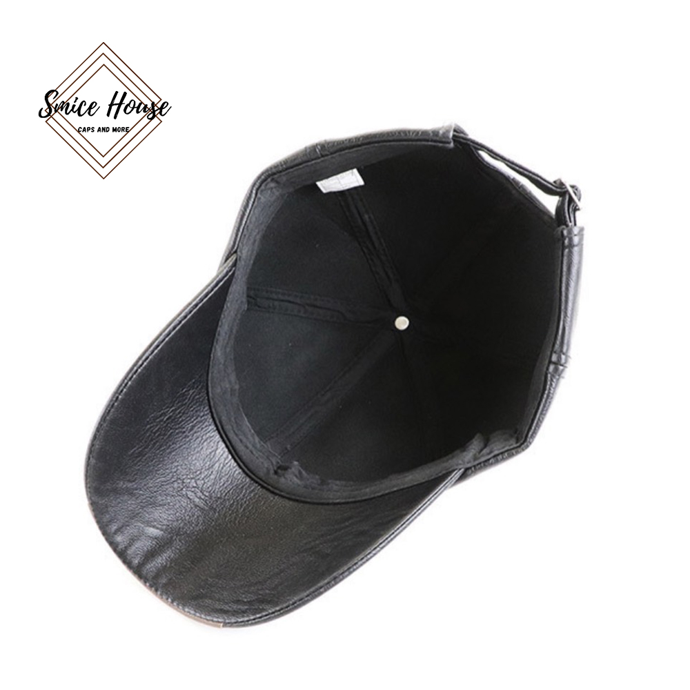 Nón lưỡi trai nam thu đông mũ da retro thời trang cao cấp logo dập nổi dành cho người trung niên có lót nhung/ mũ lưỡi trai chống nắng hợp thời trang kèm hộp đựng - Smice House