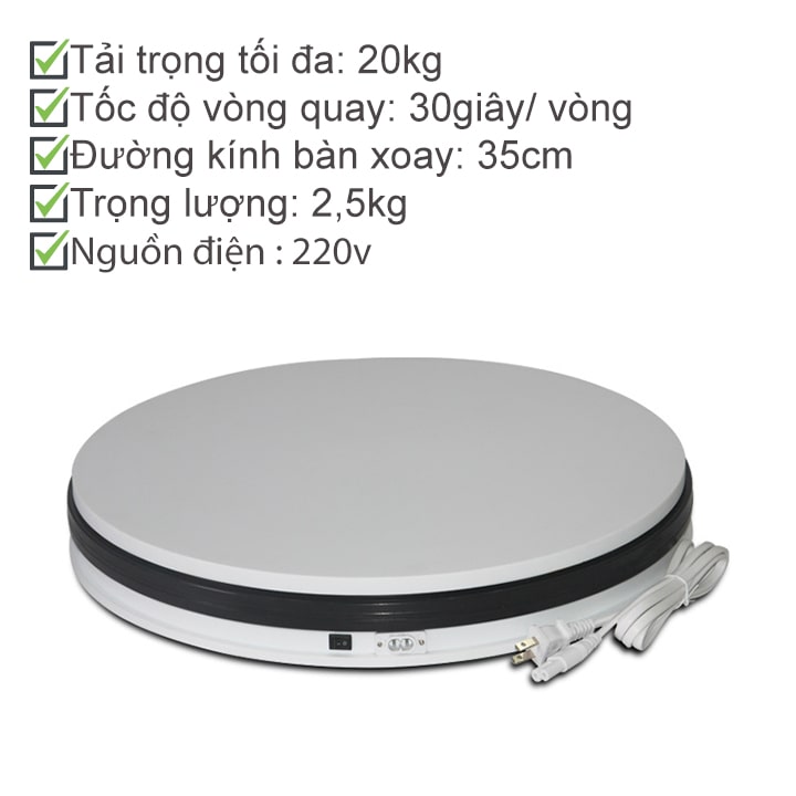 Bàn xoay trưng bày sản phẩm 360 độ đường kính 35cm