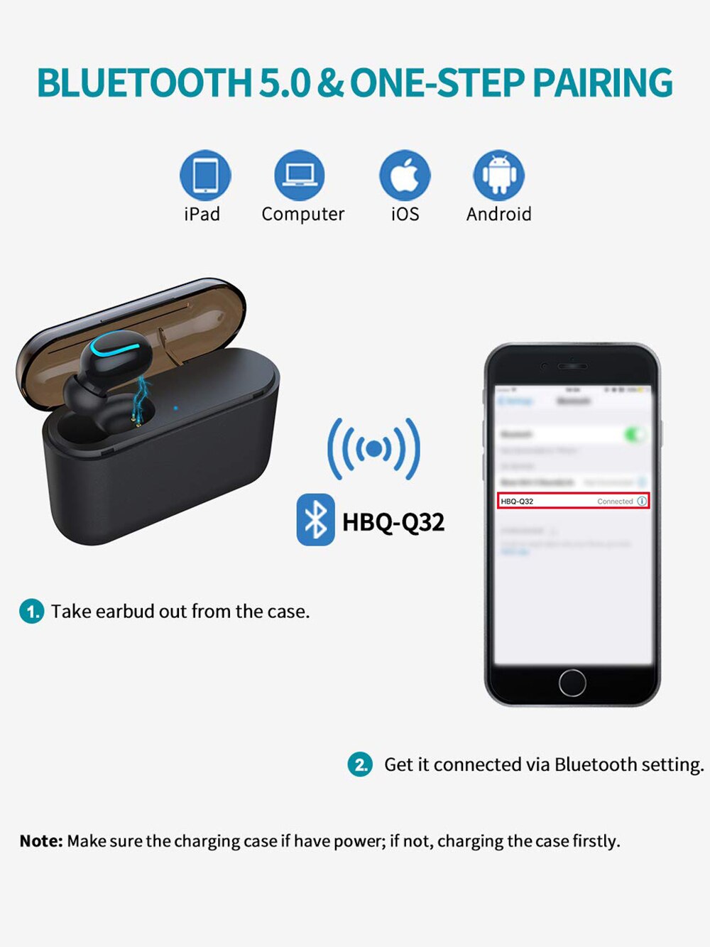 Tai nghe bluetooth 5.0 Q32  một tai