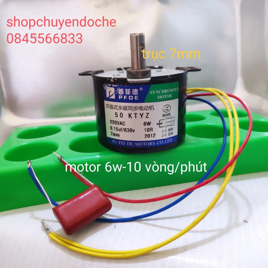 Mô tơ giảm tốc 220v - 6w 10 vòng/phút chế máy quay tự động