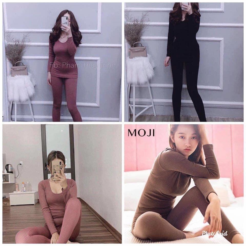 BỘ GIỮ NHIỆT NỮ LEN TĂM HÀNG VNXK