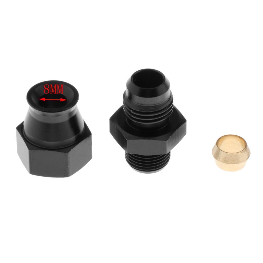 2pcs 6AN Male to 5/16" 8mm Hardline Fuel Hose Tube Straight Fitting Adapter