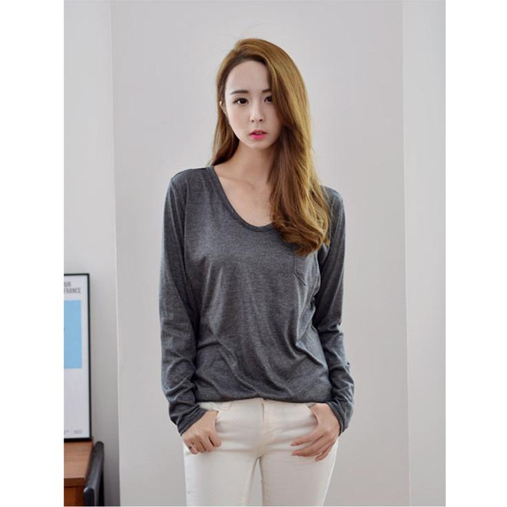 Áo Thun Dài Tay Phối Vai Trẻ Trung - QA00156