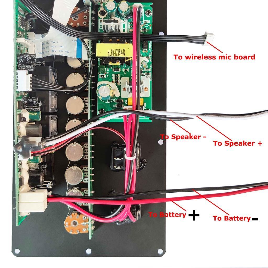 Bảng Mạch Khuếch Đại Âm Thanh Kỹ Thuật Số 12/220V 120W Cho Loa 8-12 Inch Kèm Micro