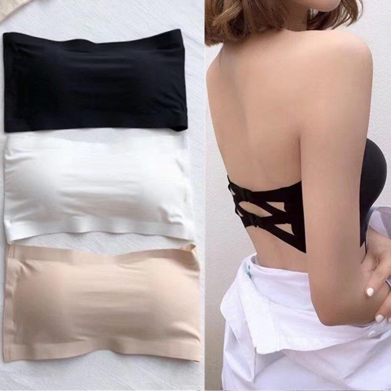 Áa bra quây, cài sau có đệm ngực, chất vải su lụa băng siêu mát, không dây, mềm mại, quyến rũ cho nữ Áo Women Đen - Da