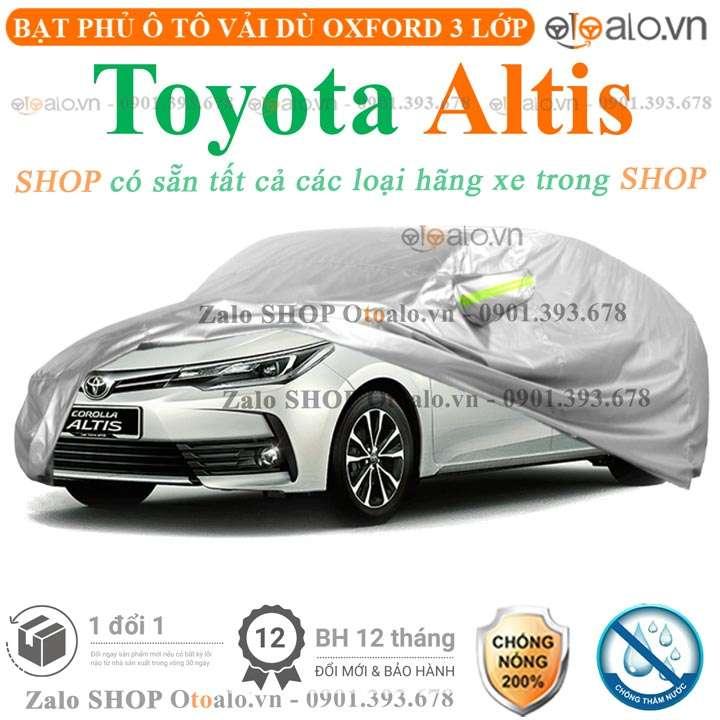 Bạt che phủ xe ô tô Toyota Altis 3 lớp cao cấp
