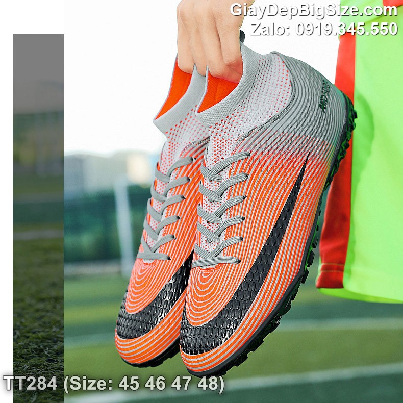 Giày đá bóng sân cỏ nhân tạo cỡ lớn 45 46 47 48 cho nam cao to chân ú bè. Big size soccer shoes for wide feet