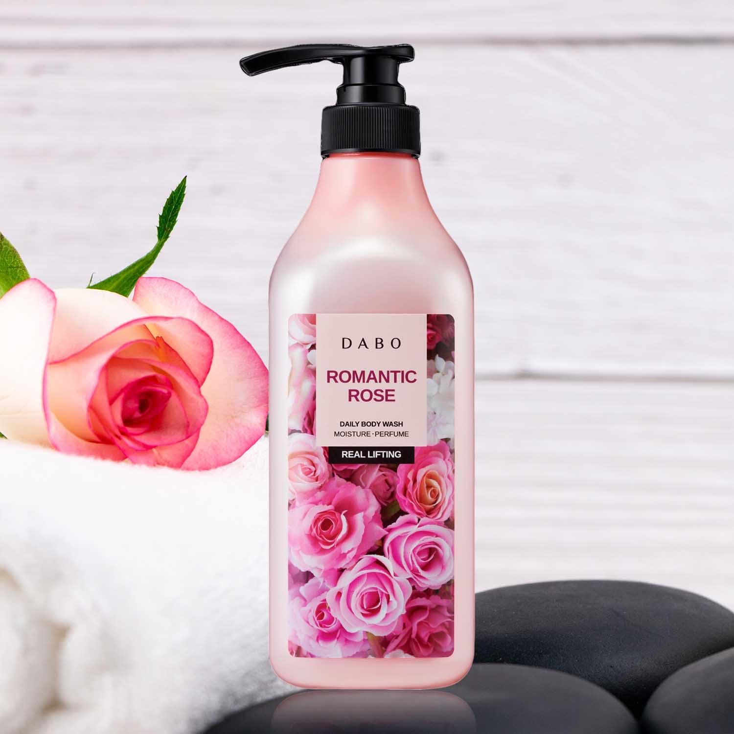 Sữa tắm trắng da Hàn Quốc tinh chất từ hoa Hồng Dabo Romantic Rose (750ml) – Hàng chính hãng
