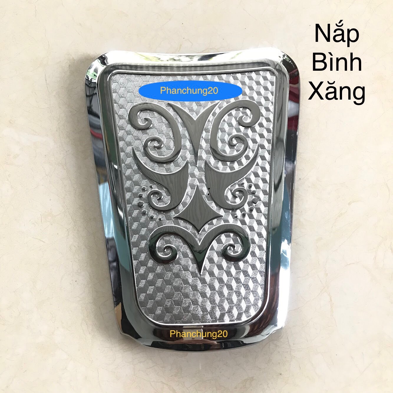ỐP NẮP BÌNH XĂNG DÙNG CHO ĐỜI XE NVX 2021 2022 2023 - V2 CROM
