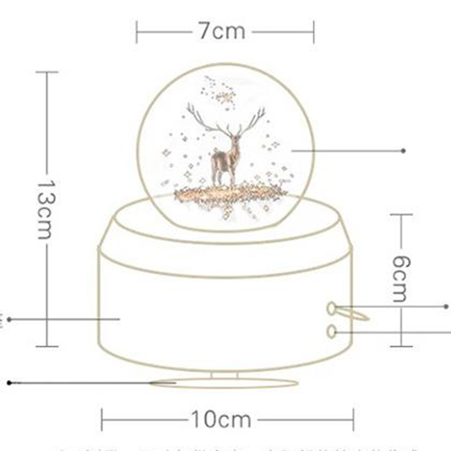 hộp nhạc quả cầu pha lê 3d