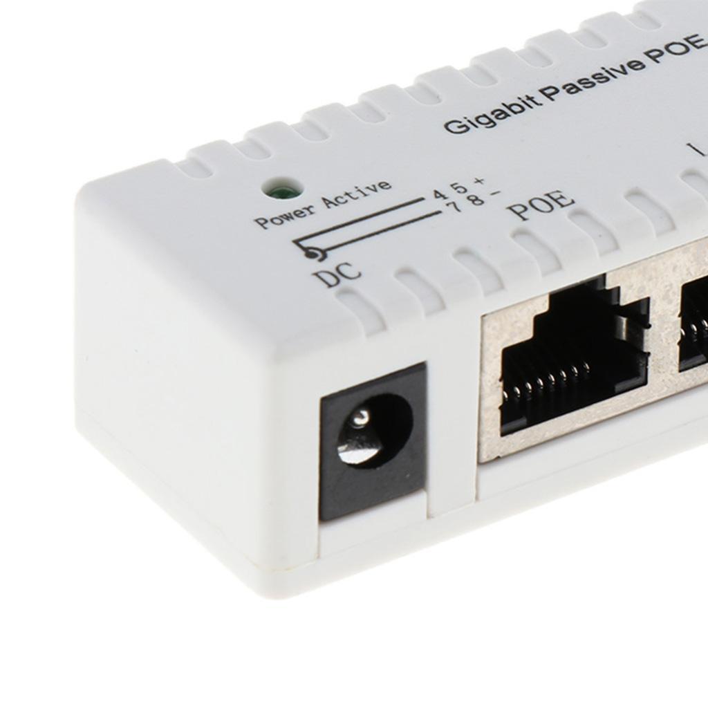 2x 12V-52V Gigabit PoE Injector Power Supply Ethernet Adapter 2.1mm x 5.5mm