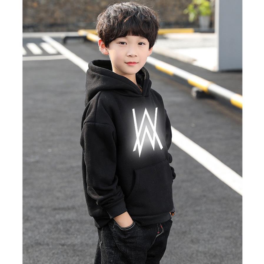 RẺ VÔ ĐỊCH- Áo Hoodie Trẻ Em In Hình Alan Walker Phản Quang Siêu Đẹp Form Rộng Vải Nỉ Dầy Ấm Phong Cách Ulzzang