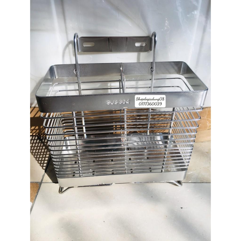 ỐNG, GIỎ ĐỰNG ĐŨA INOX 304 SUS 2 NGĂN, 1 NGĂN DÀY DẶN TIỆN LỢI