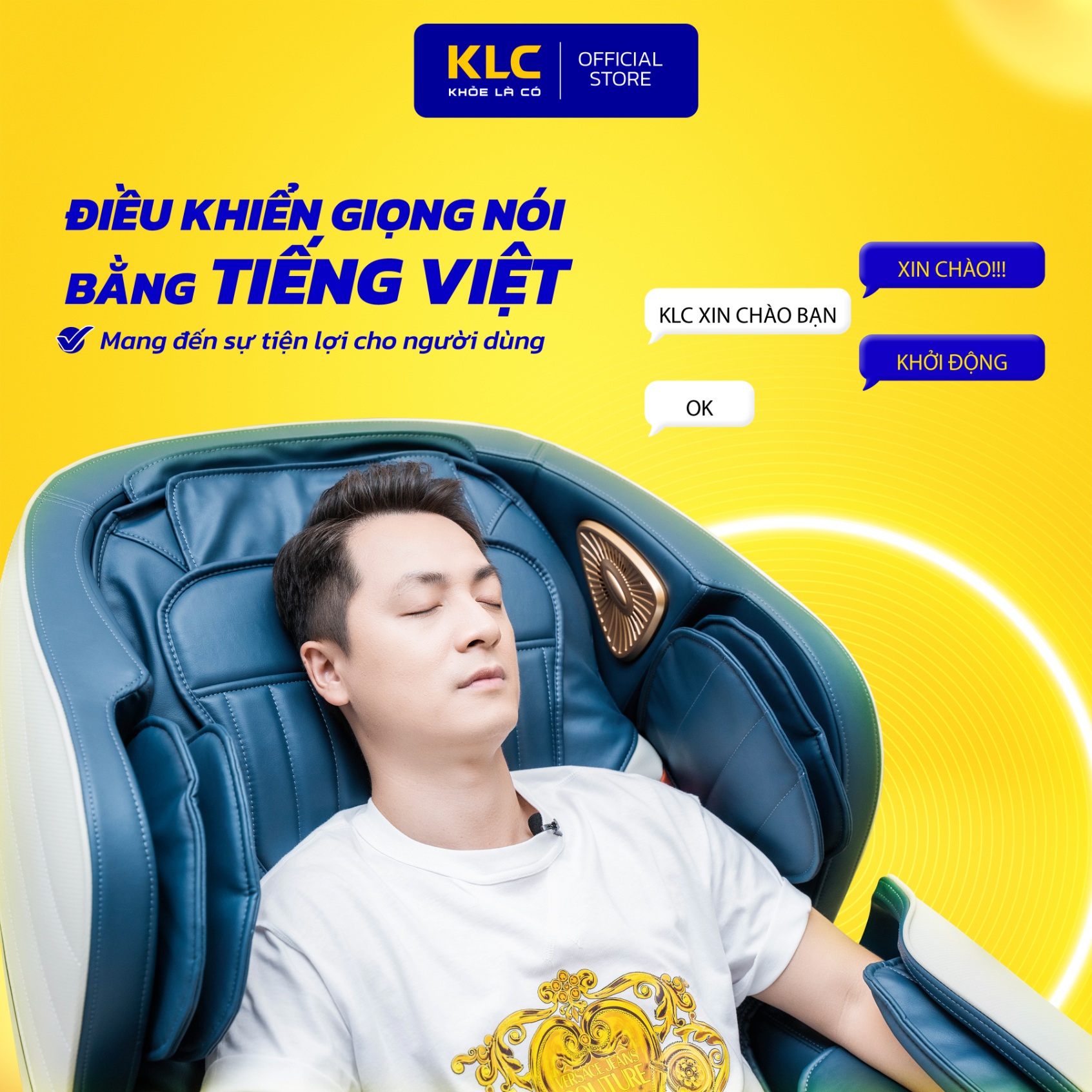 Ghế massage toàn thân KLC K8888 New, Công nghệ nhiệt hồng ngoại kết hợp điều khiển giọng nói, con lăn 4D