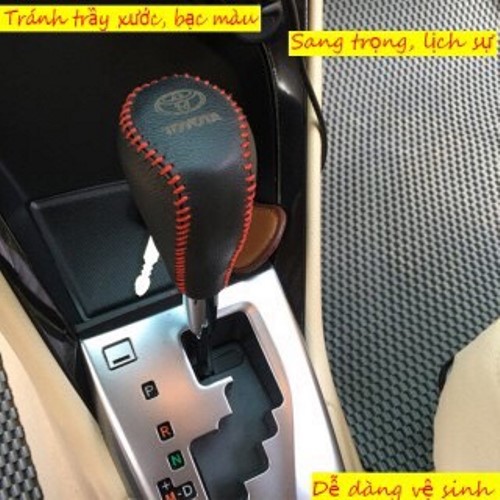 Bọc cần số, phanh tay VIOS, INNOVA, FOTUNER, HILUX 2019 - 2024 SỐ TỰ ĐỘNG. Da bò thật 100%, bảo hành 2 năm