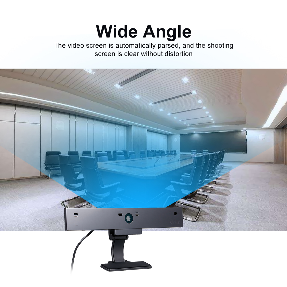 Camera Hội Nghị Góc Rộng HD 1080p Tự Động Lấy Nét Tích Hợp Micrô Không Có Ổ Đĩa, Màu Đen