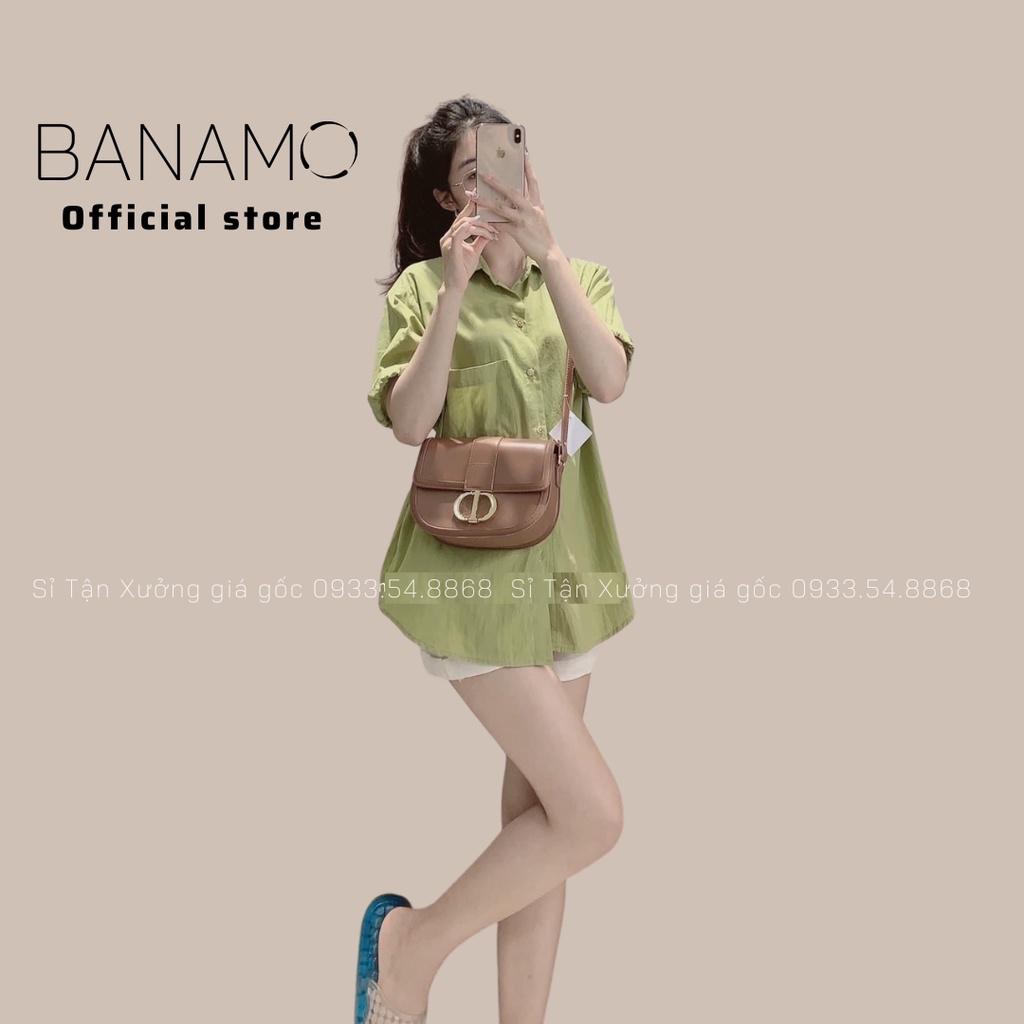 Áo sơ mi cộc tay 3 màu hàng thiết kế thời trang Banamo Fashion sơ mi cộc tay 3 màu 3932