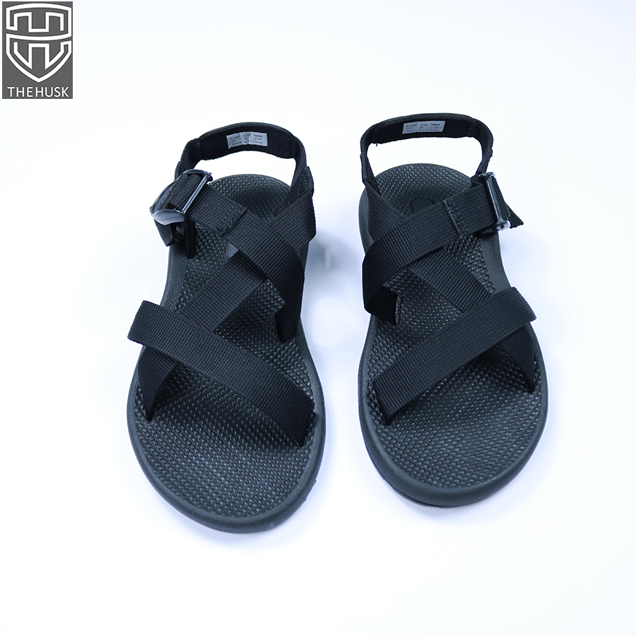 Giày Sandal nam HuuCuong &amp; TheHusk quai chéo quai dù màu ghi - TH17