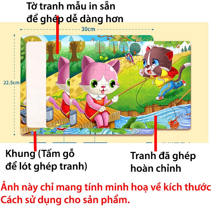 Tranh ghép hình 60 mảnh cho bé vừa học vừa chơi CCPT