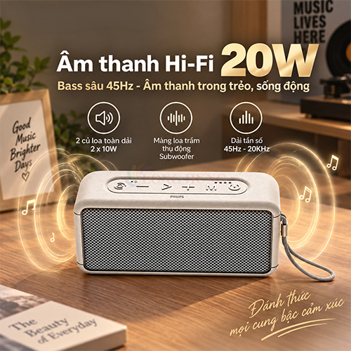 Loa Bluetooth Philips TAS2130WT/70 - Hàng chính hãng