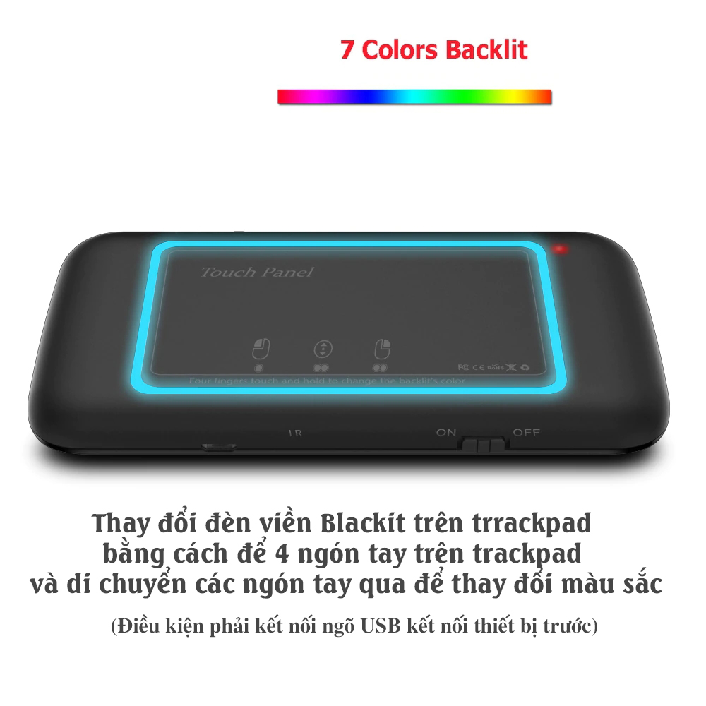 Bàn phím không dây mini có trackpad cho SmartTV, TVbox, Android OS, Laptop, Máy tính H20 Mai Lee - Hàng chính hãng