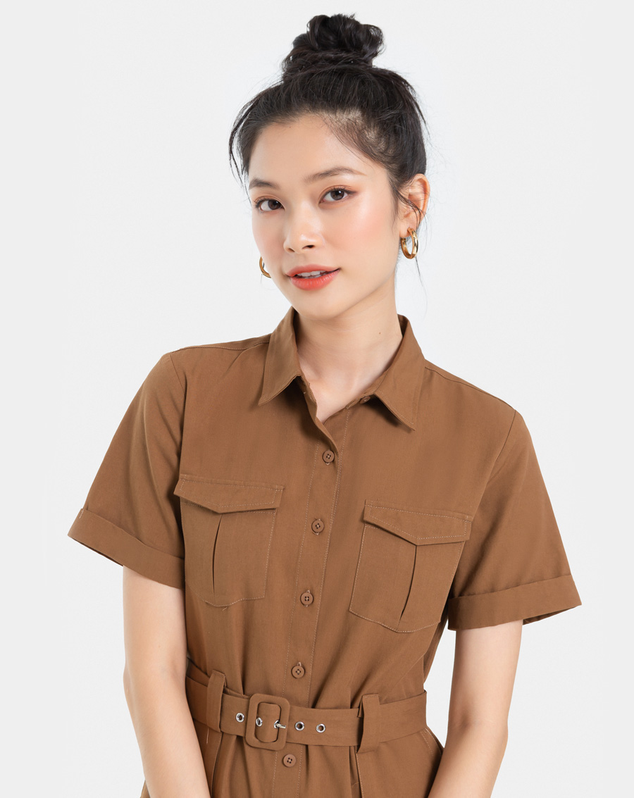 Jumpsuit Thời Trang JUNO Dáng Ngắn Túi Hộp JNJUM003