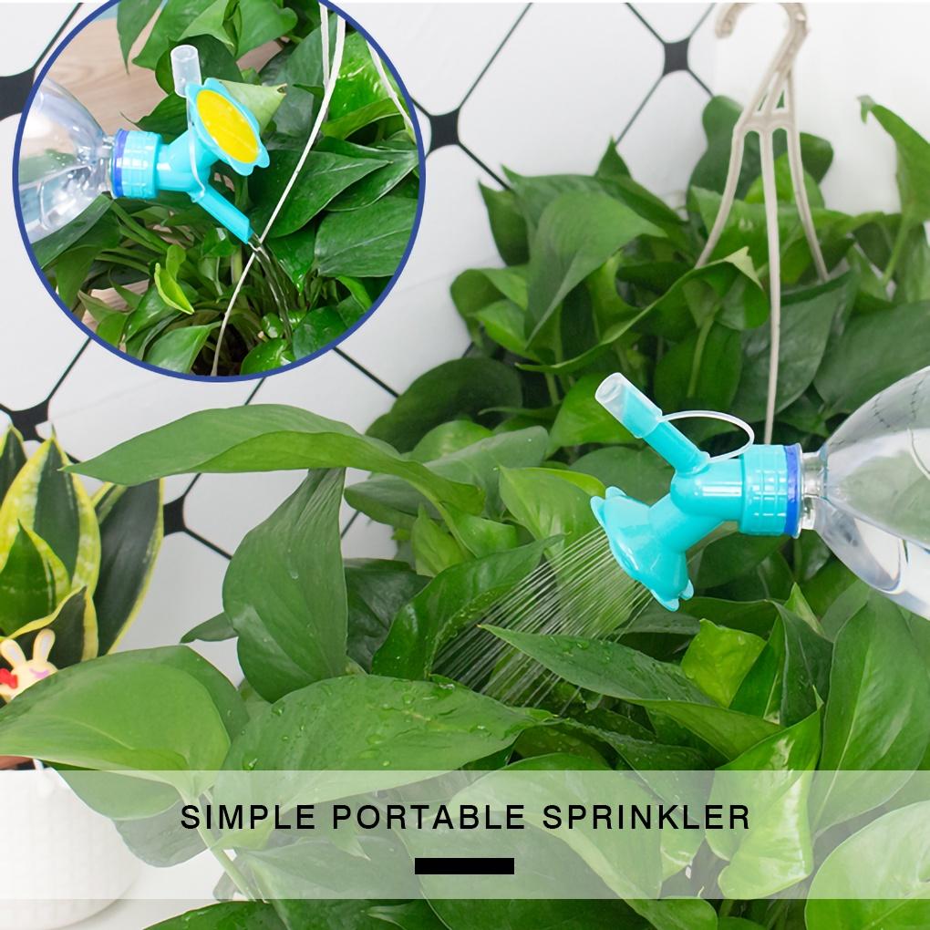 Drink Bottle Watering Spray Home Garden Flower Shop Plant Irrigation Sprinkler PP Nozzle Blue ELEN