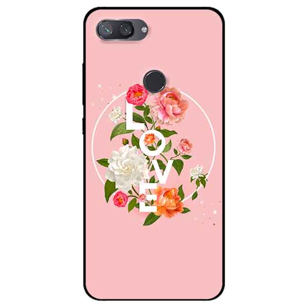 Ốp lưng in cho Xiaomi Mi 8 Lite Mẫu LOVE Hoa