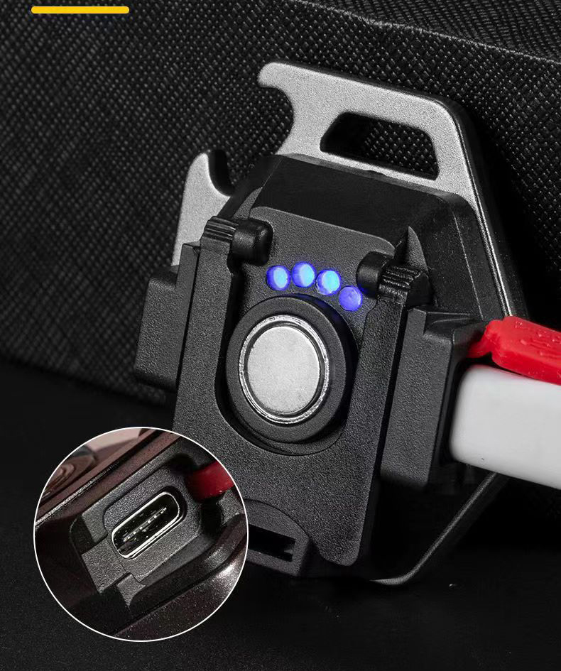 Đèn Led Mini Đèn Cảnh Báo Khẩn Cấp Siêu Sáng đa chức năng có pin sạc USB C có móc khóa chống nước có nam châm từ tính - Hàng Chính Hãng
