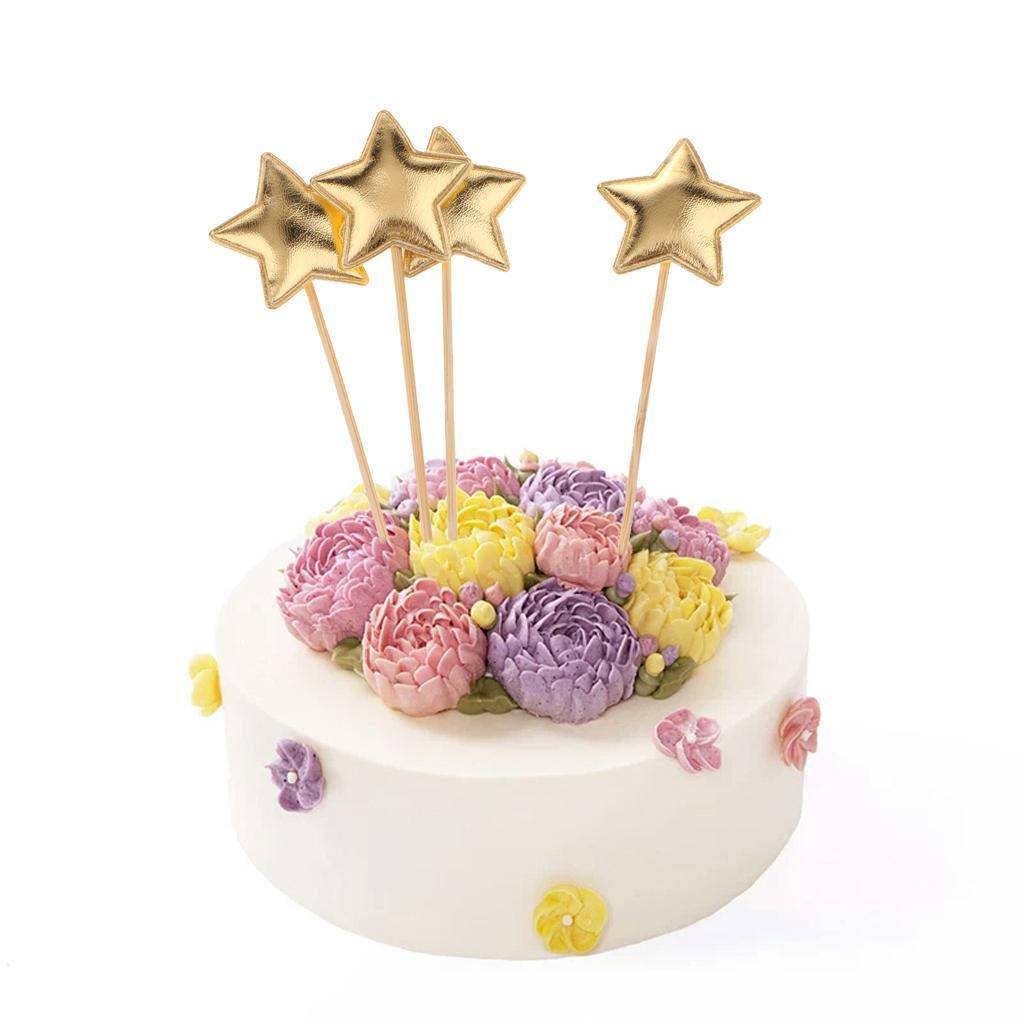 2x20 Pieces Star Cake Cupcake Topper for Birthday/Wedding Party Decor Gold